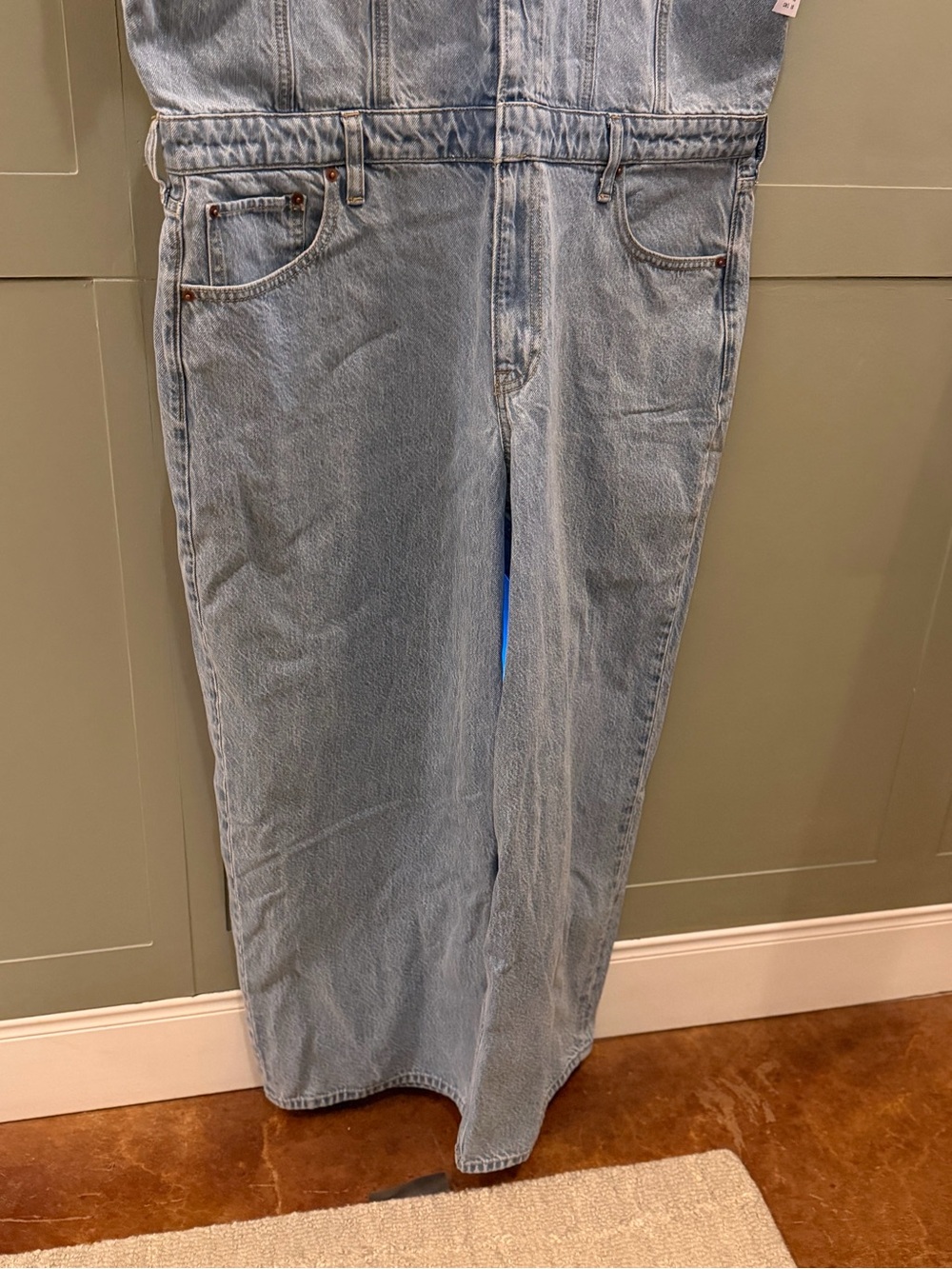 Abercrombie & Fitch Light Wash Denim Jumpsuit - Picture 3 of 7